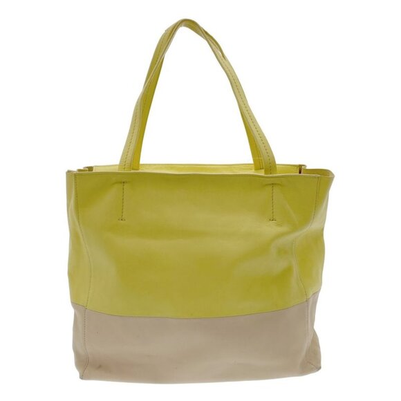 Celine Horizontal Cabas Bicolor Tote Bag Yellow Beige